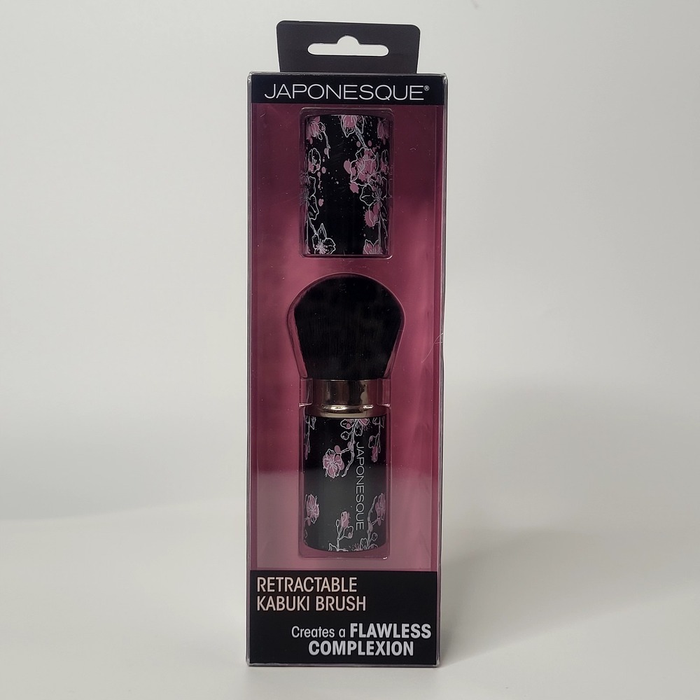 NIB Japonesque Retractable Kabuki Brush Pink Flowers‎